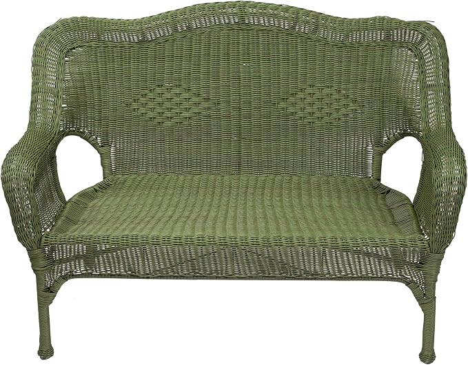 Northlight Wicker Outdoor Patio Conversation Set - Moss Green - 4pc
