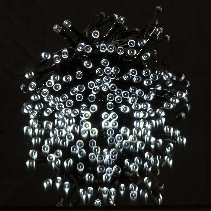 Outdoor String Lights – Solar Powered Hanging Lighting with Cool White Lights for Patio, Backyard, Garden, and Events by Pure Garden