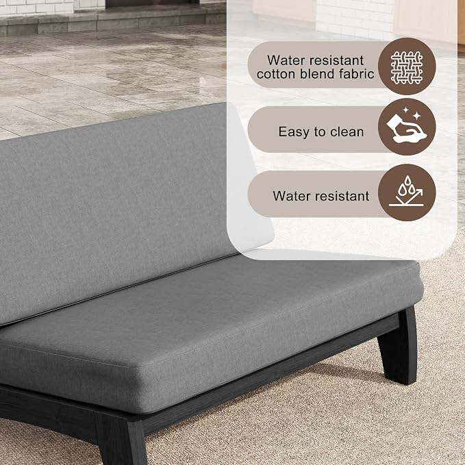 4 Pieces Patio Furniture Sets, All-Weather Outdoor Wood Bistro Set Patio Conversation Coffee Table Chiars and Patio Loveseat for Balcony, Backyard