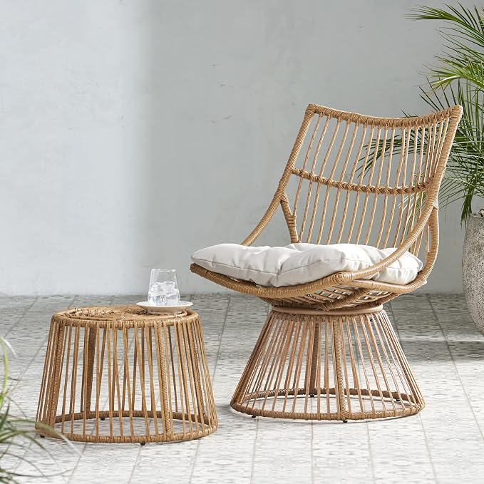 Christopher Knight Home Caryl End Table, Light Brown + Beige