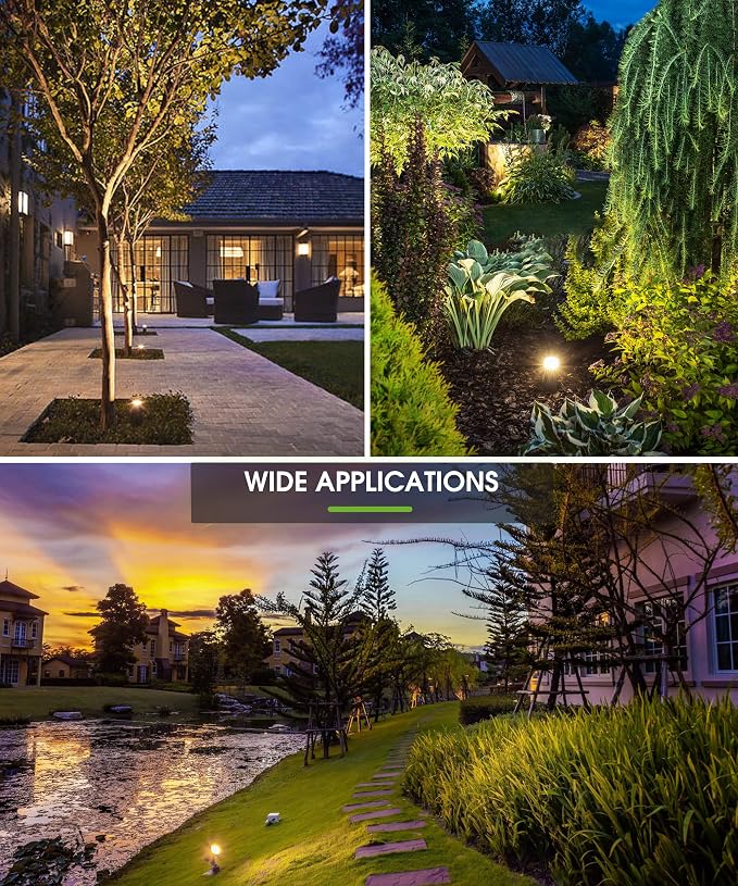 L LOHAS LED 5W Dusk to Dawn Outdoor Spotlight 3000K Landscape Light 8 Pack | Dusk to Dawn Outdoor Spotlights with Warm White Light, Landscape Lighting for Yard, Garden, House and Pathway Areas