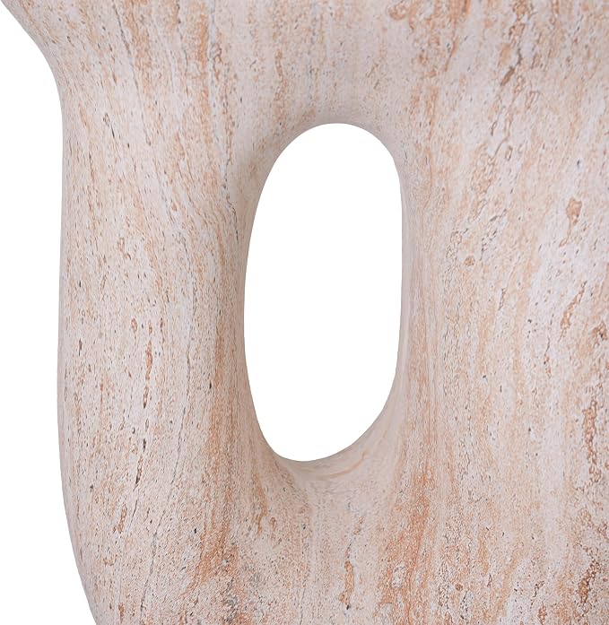 Christopher Knight Home 18.9 Inch Modern U Shaped Accent Table, Sculptural MGO Stone Look Side Table for Indoor Outdoor Garden Balcony Living Room Entryway Bedroom