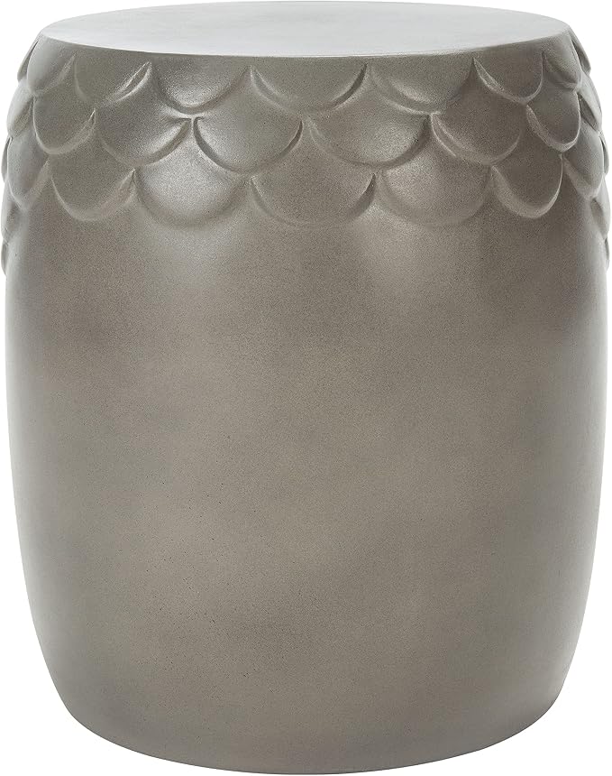 SAFAVIEH Outdoor Collection Julyvia Modern Dark Grey Concrete Accent Table (Fully Assembled) VNN1037A