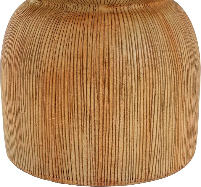 Merax MGO Outdoor Patio Side Table Umbrella Base, 16" Height Boho Outdoor End Table with Adjustable Umbrella Holder & Sand-Filling Design for Garden Poolside Deck, Sand Beige Finish