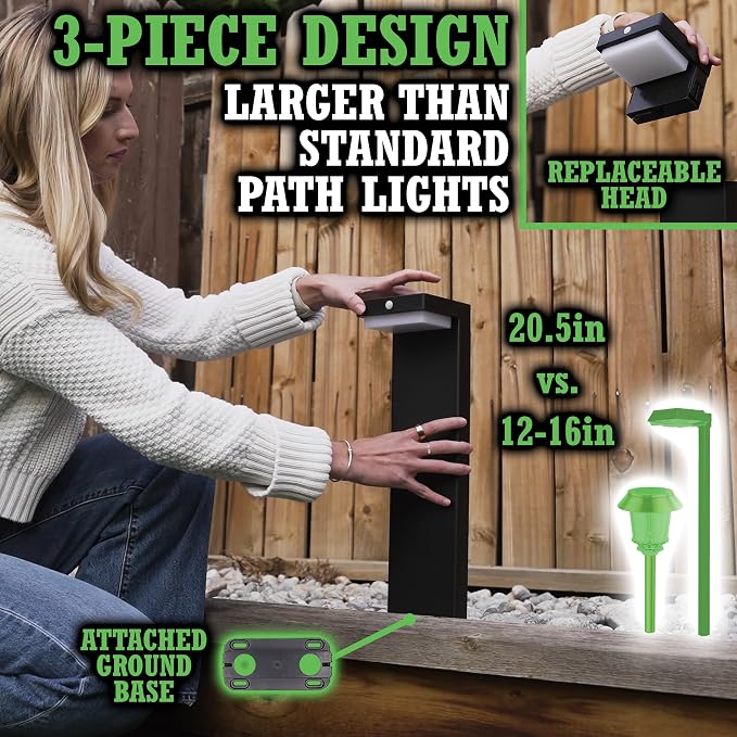 Solar Pathway Lights Courtyard Series, Motion Detection,2 Modes,4pk