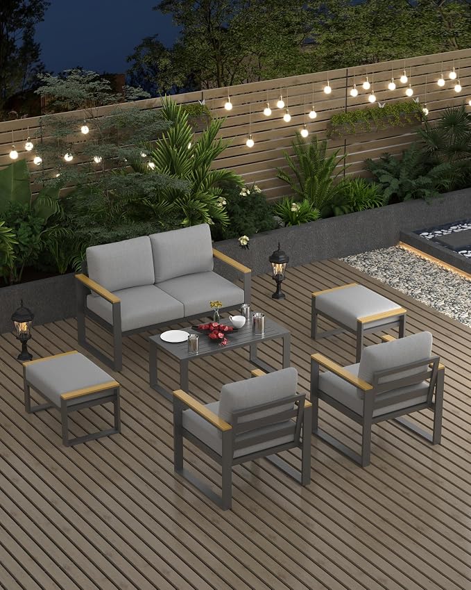 Metal Patio Armchair Set of 2 Part of Conversation Sets