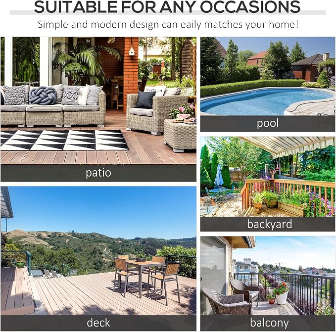 Outsunny Rattan Wicker Table PE, Coffee Table with All-Weather Material for Outdoor, Garden, Balcony, Backyard, Grey