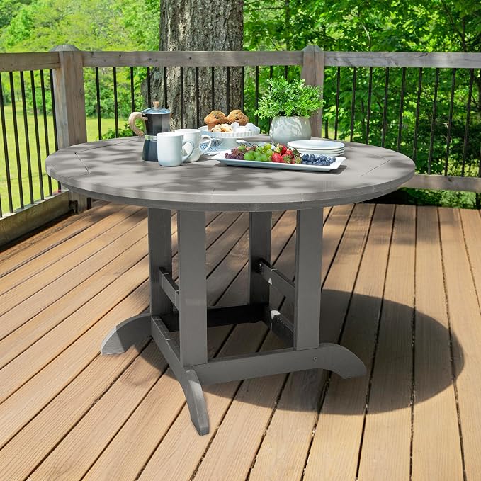 highwood Weatherly 5-Piece Round Dining Set, Harbor Gray