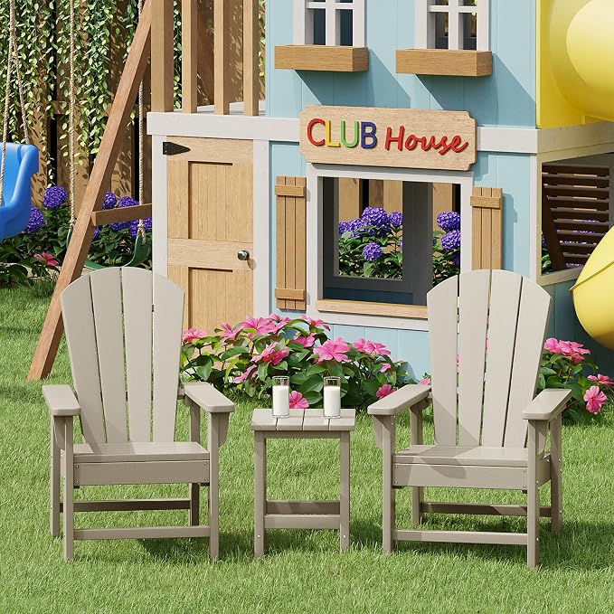 Costaelm Kids Outdoor End Table, Small Patio Table, Outdoor Side Table Porch Table Adirondack Patio Side Table for Outside, Pool, Porch, Garden, Sand
