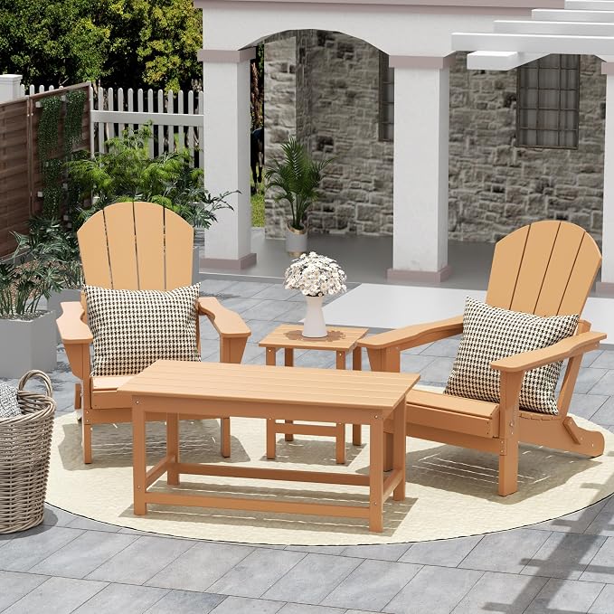HDPE Laguna Outdoor Poly Adirondack Coffee Table, Teak