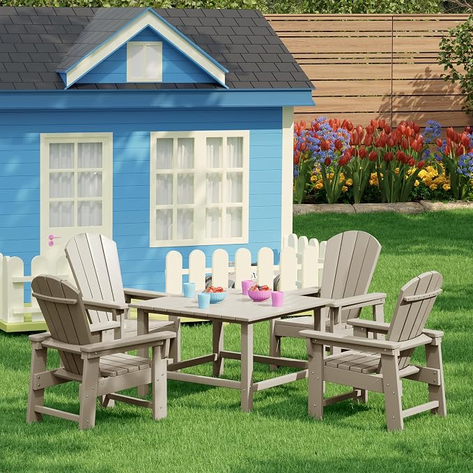 Costaelm Outdoor Kids Table, Toddler Dinner Table Baby Desk Outdoor Childrens Party Tables for Arts & Crafts, Snack Time, Multi-Activity Desk for Ages 2-8 in Classroom/Outside, Sand