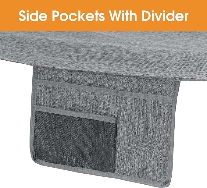 Lazy Daze Hammocks 11 FT Double Outside Hammock Quick Dry Olefin Fabric Hammock with Spreader Bar & Side Pocket for Outdoor Poolside Backyard 450 lbs Capacity, Grey
