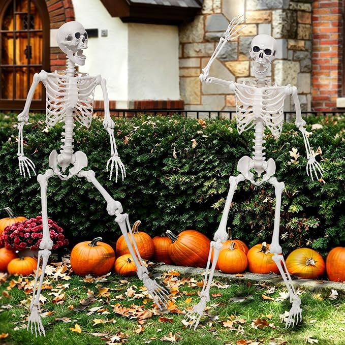 5.4Ft Giant Skeleton Life Size Human Bones with Movable Joints for Halloween Props Decorations