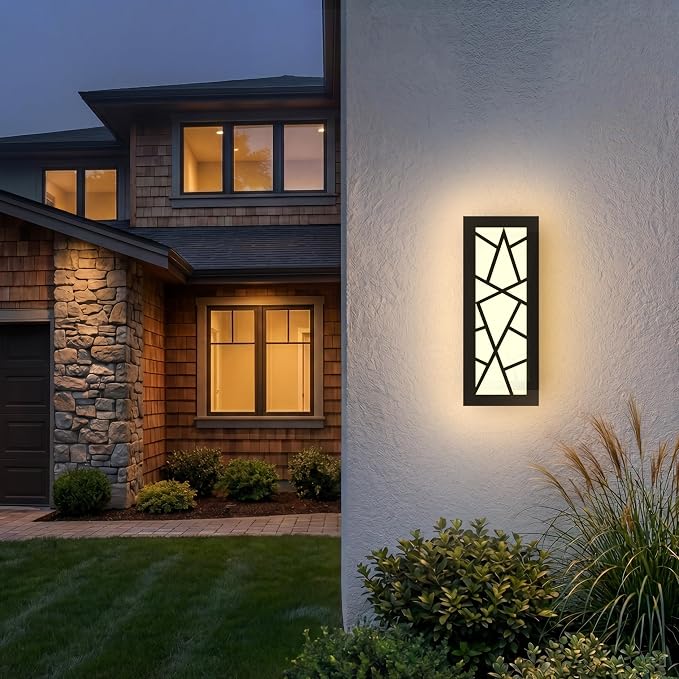 Outdoor Wall Light 11.8inch Modern Outdoor Wall Sconce LED Long Wall Sconce Black Front Porch Light IP67 Waterproof 3000K Exterior Lighting Fixtures