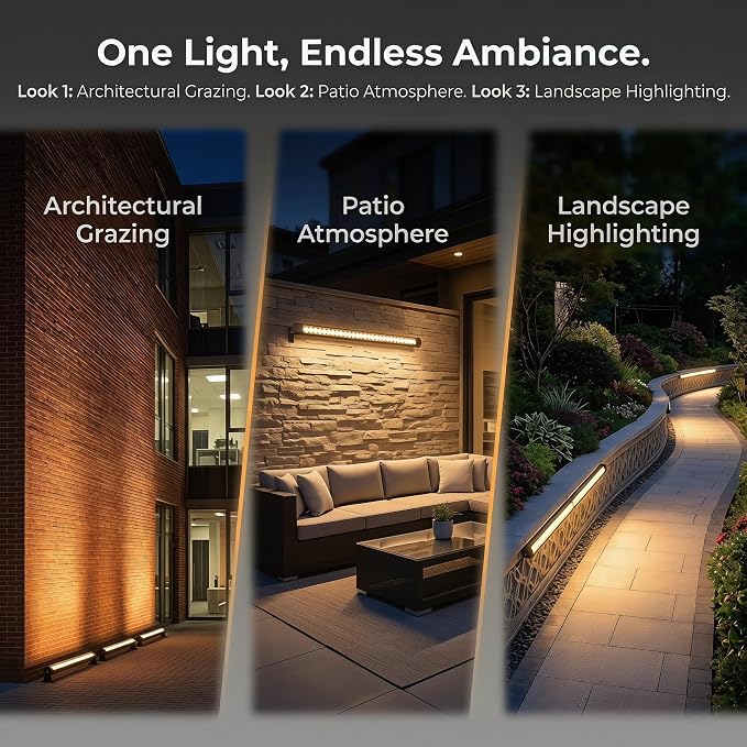 2 Pack 54W Wall Washer Light 40'' 2700K 120V IP67 Waterproof Plug-in | Outdoor LED Light Bar/Lifespan 50K Hr/150° Adjustable/Landscape Lighting Commercial Buildings Christmas Hotels Restaurants