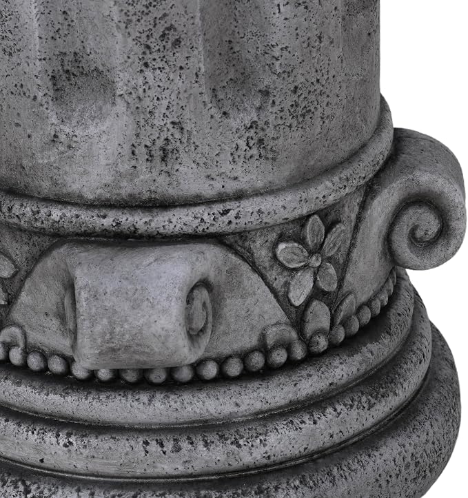 Cement Outdoor Side Table, Modern Round Garden Stool Accent Table, MGO Patio End Table Indoor Outdoor Living Room Patio Deck Garden