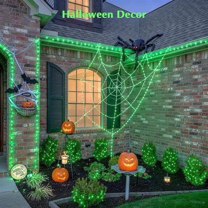 JMEXSUSS 600 LED Green Lights Indoor Outdoor Waterproof for Halloween Decor | Plug in 168 FT Green Christmas String Lights for Yard Tree Room Garden Halloween Party Xmas Decor, 8 Mode, Remote