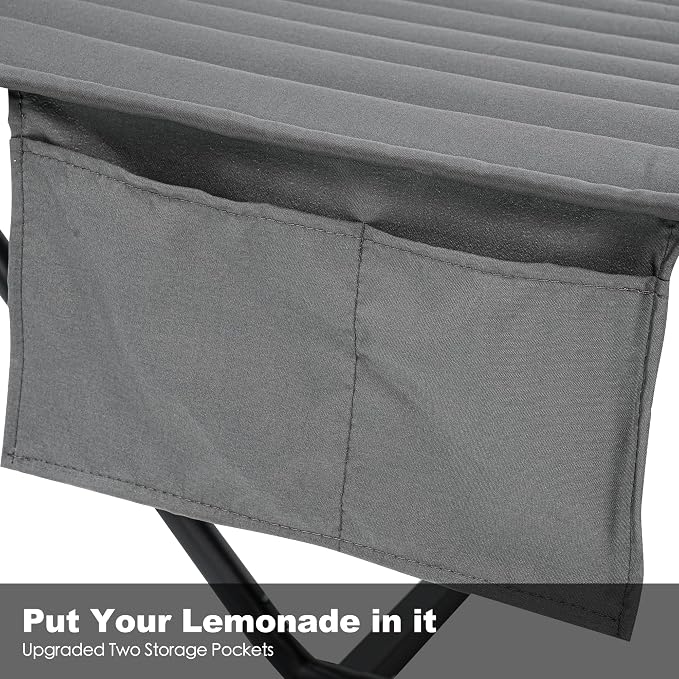 GAFETE 2 Person Hammock with Stand for Outside, Heavy Duty Steel Stand, 55inch Double Hammocks, Large Removable Pillow, Storage Bags, Max 475 lbs Capacity (Haze Gray)