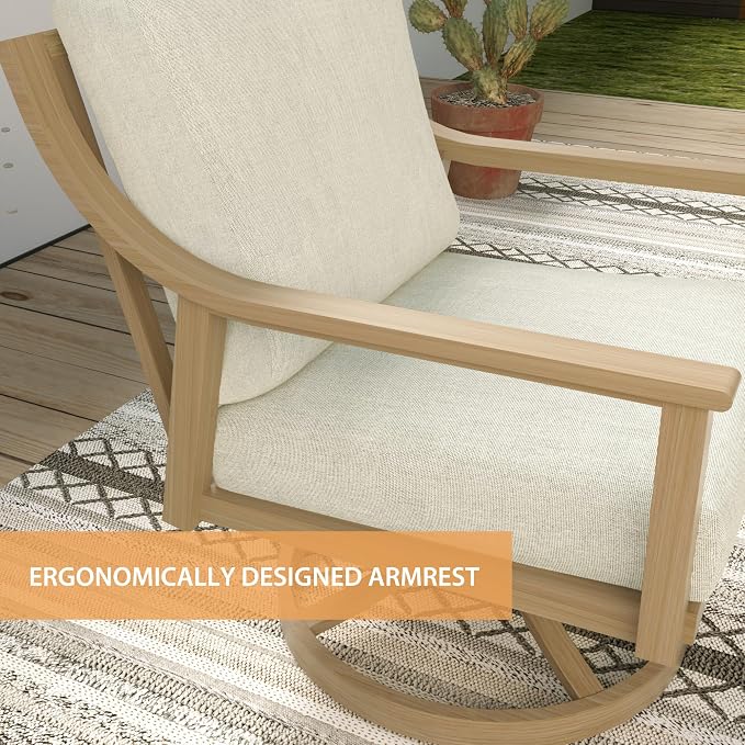 HAPPATIO 4-Piece Outdoor Patio Furniture Set for 5, Aluminum Outdoor Conversation Set Includes 1 Three-Seater Sofa, 2 Swivel Chairs, and 1 Coffee Table, Perfect for Porch, Deck, Garden, (Beige)