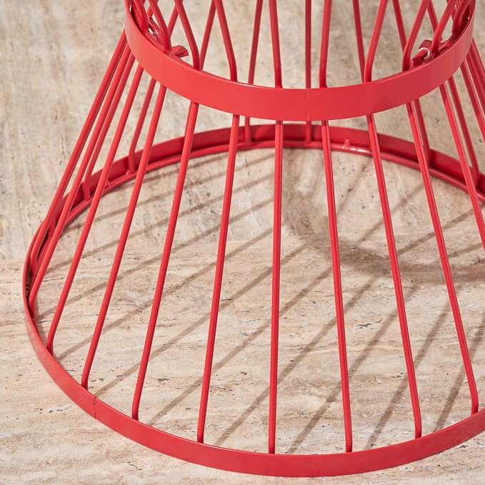 Christopher Knight Home Lassen Outdoor 16" Iron Side Table, Matte Red
