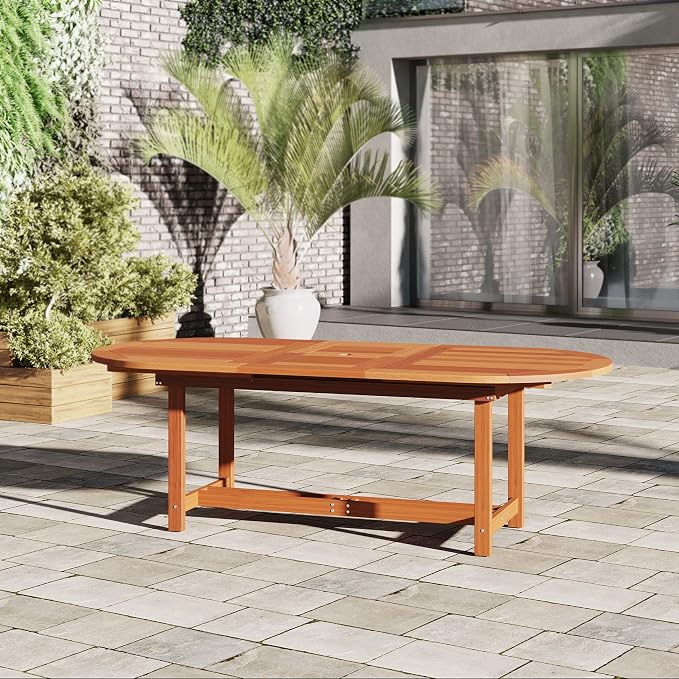 Amazonia Bahamas 9-Piece Patio Square Dining Table Set | Eucalyptus Wood | Ideal for Outdoors and Indoors