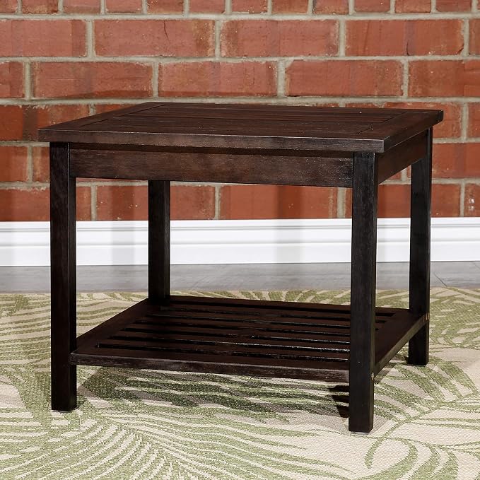 DTY Outdoor Living Longs Peak Eucalyptus Two Shelf Side Table - Espresso