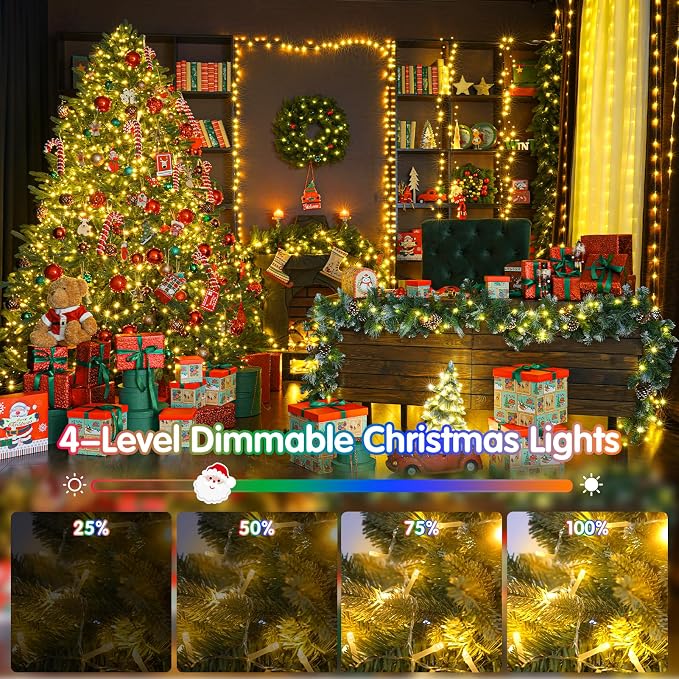 403FT 1000 LED Christmas Lights Outdoor, Color Changing String Lights with 11 Modes and Timer Memory Function for Xmas Tree Wedding Party Holiday Decor (Warm White to Multicolor)