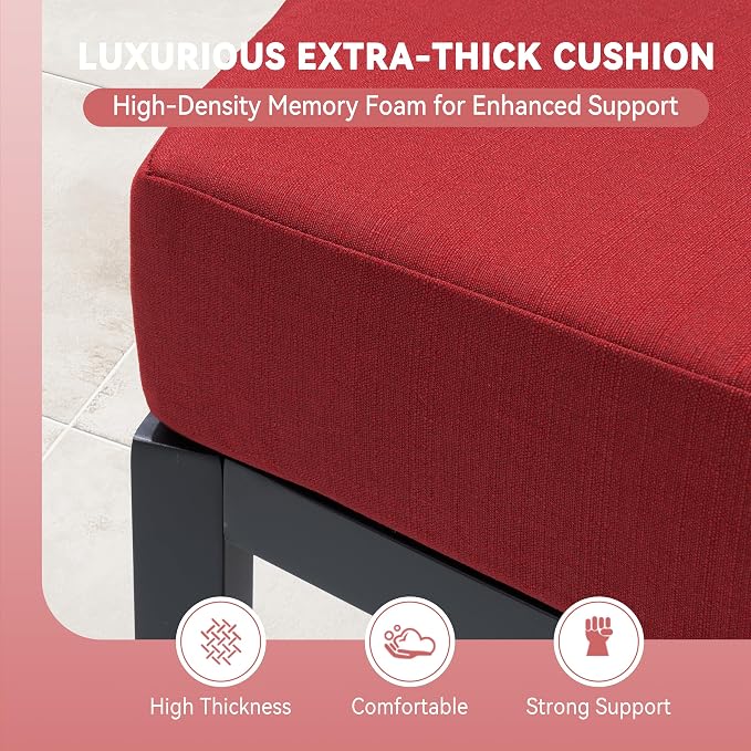 Crestlive Curved Patio Furniture Set, Modular Half Moon 4-Seater Sofa with Round Coffee Table, Aluminum Outdoor Sectional with 4.3" Cushions, All-Weather Couch for Backyard, Deck, Porch, Poolside