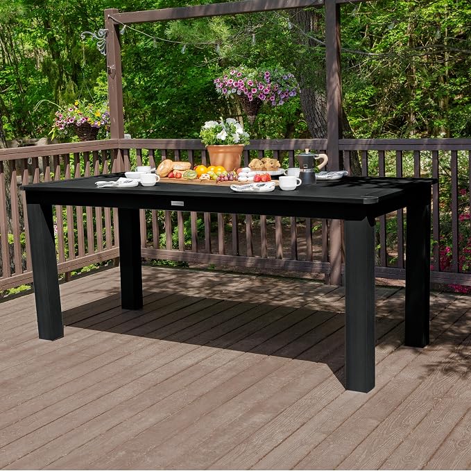 highwood AD-ST7LH2CO5BA-BKE Lehigh 7pc Rectangular Counter Height Dining Set 84" x 42", Black