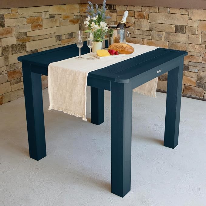 Highwood Weatherly 5 Piece Square Counter Height Outdoor Dining Set, Federal Blue