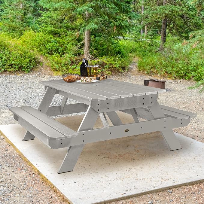 Highwood Professional Commercial Grade National Picnic Table, Harbor Gray