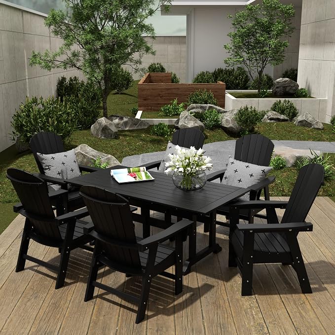 WestinTrends Malibu 71" Outdoor Patio Dining Table, Black