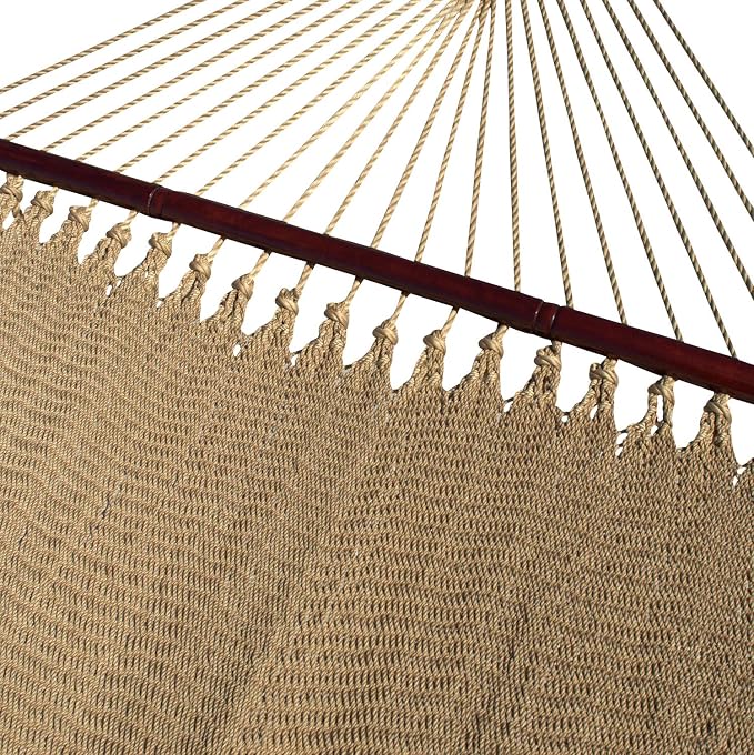 Double Caribbean Hammock - Soft-Spun Polyester - 48 inch (TAN)