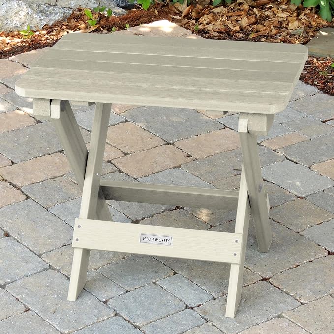 highwood AD-TBS1-WAE Adirondack Folding Side Table, Whitewash