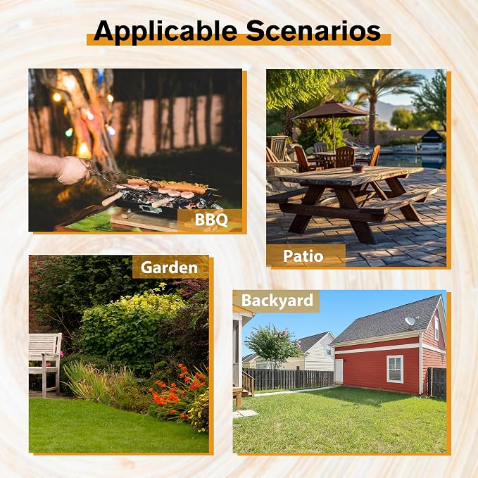 8 Person Natural Fir Wood Picnic Table 75" L x 50" W - Outdoor Camping/Garden Dining Table with 2 Built-in Benches, 2220lb Heavy-Duty Capacity, 2'' Umbrella Hole for DIY, Natural