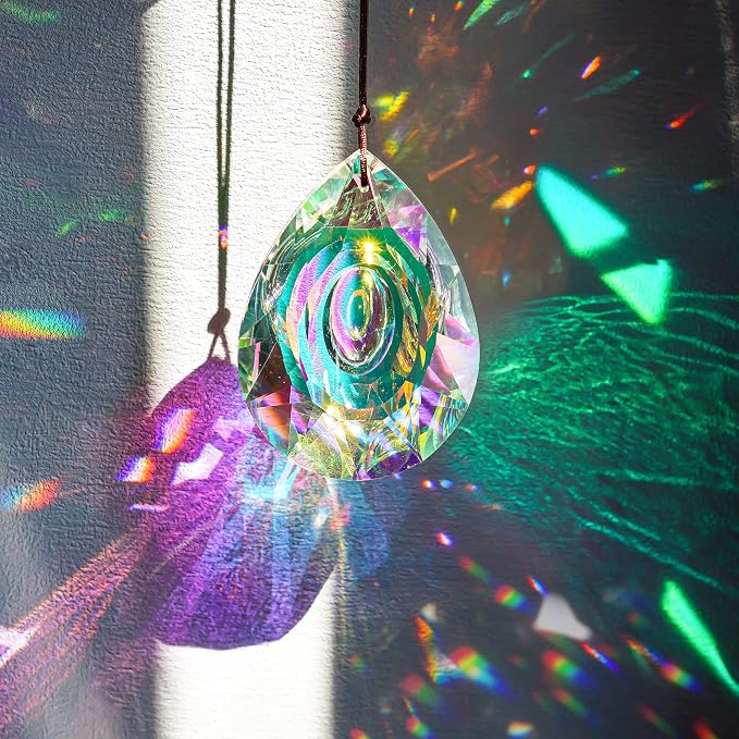 89mm/3.5in Hanging Chandelier Crystals Prism for Window Suncatchers Rainbow | Glass Prisms Hanging Window Crystals Suncatcher Chandelier Parts Light Catchers Rainbow Maker Pendants