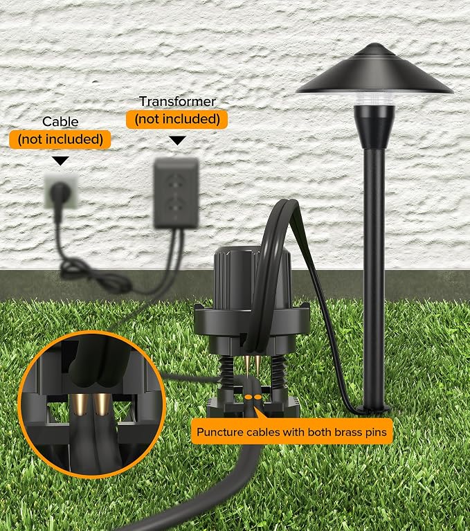 LUTEC 12V Low Voltage Pathway Lights, Die-cast Aluminum Pathway Lights with Connectors，IP65 Waterproof Outdoor Landscape Lighting, 3W 240LM Warm White 3000K for Path, Yard, Garden, 4 Pack