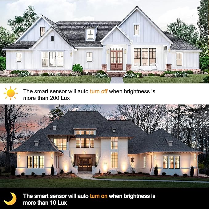 Modern Outdoor Light Fixtures Dusk to Dawn Outdoor Lighting 2 Pack, 15" Exterior Wall Sconce Waterproof Outside Porch Light for House with Water Glass for Garage Doorway Silver