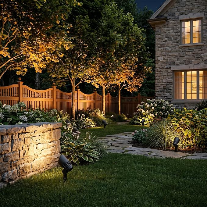 Malibu 50 Watt Floodlight Landscape Lights Outdoor Spotlight Waterproof Path Light Low Voltage Lighting with Spike Stand for Garden, Yard, Pathway, Lawn, Driveway Outdoor Lighting 8301-9601-01