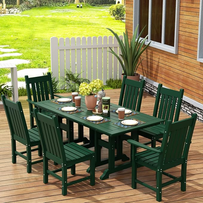 WestinTrends Malibu 71" Outdoor Patio Dining Table, Dark Green