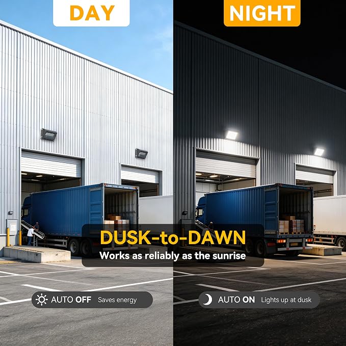 60W LED Wall Pack Light with Dusk to Dawn Photocell, 7800LM, 5000K | 100-277V, 0-10V Dimming, IP65 Waterproof Outdoor Wall Light Fixture, Commercial Exterior Lighting for Building, Parking Lot