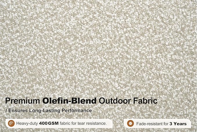 PURPLE LEAF Patio Furniture Set Single Seat Outdoor Sectional Sofa Patio Conversation Set with Olefin-Blend Fabric and Modern PU Leather Base for Yard Porch Garden Black