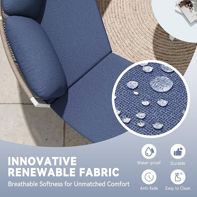 Crestlive Curved Patio Furniture Set, Modular Half Moon 4-Seater Sofa with Round Coffee Table, Aluminum Outdoor Sectional with 4.3" Cushions, All-Weather Couch for Backyard, Deck, Porch, Poolside