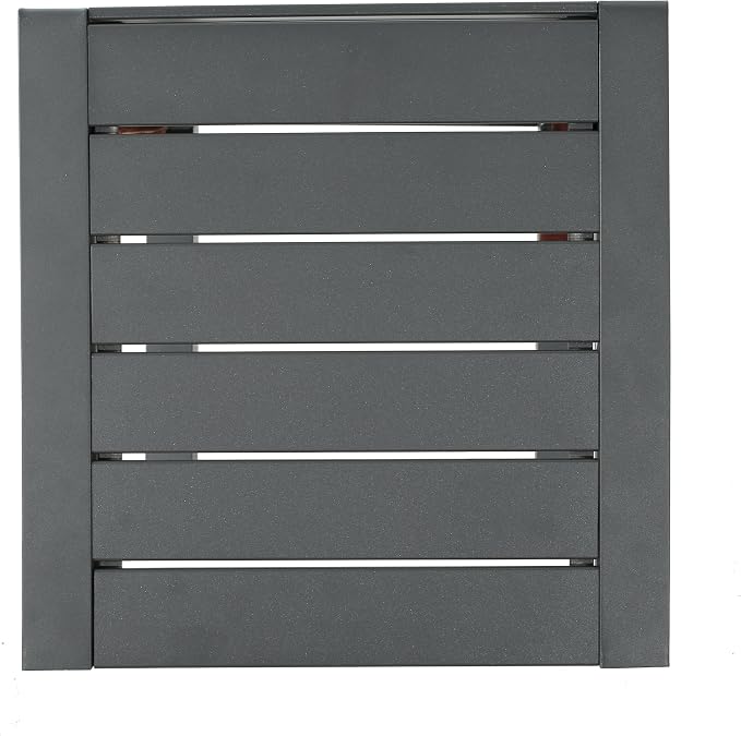 24" H Aluminium Gray Patio Side Table, Small C-Shaped Outdoor Patio Table Coffee Table for Patio, Garden or Balcony