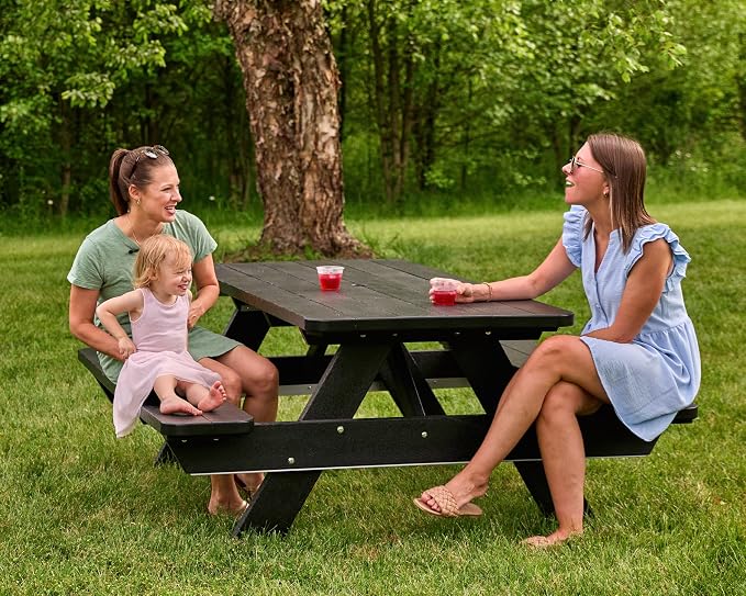 POLYWOOD PT172MA Park 72" Picnic Table, Mahogany