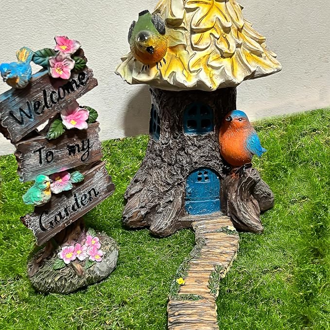 MUAMAX Fairy Garden Walkway Path Pathway, Fairy Garden Accessories, Wood Road Way, Micro Miniature Path Road, Enchanted Path