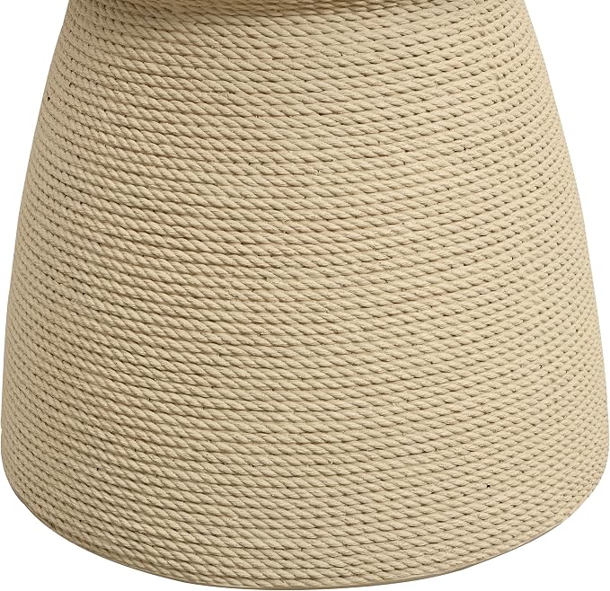 Christopher Knight Home 16.73" H Simulated Rattan MGO Side Table Sculptural Hourglass End Table Indoor Outdoor Living Room Patio Balcony Decor Accent Table, Natural Wood