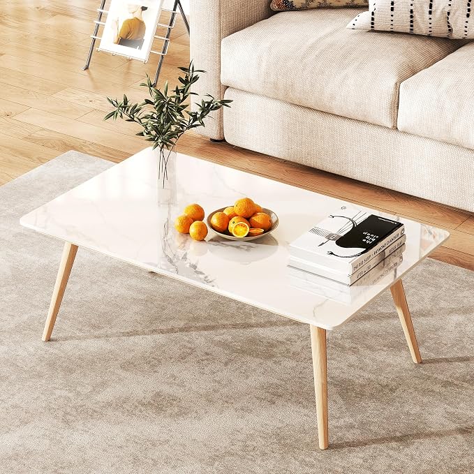 Rectangle Table Top,39.3” x 23.6 ” White Sintered Stone Tabletop, DIY Replacement & Cover Marble Desktop, Scratch & Wear Resistant, Easy to Clean, Suitable for Indoor & Outdoor