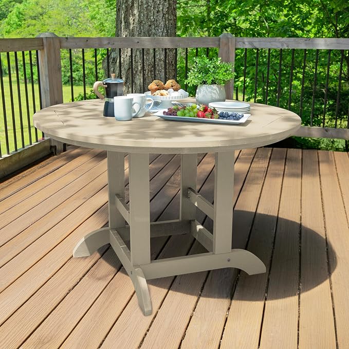 highwood Adirondack 48" Round Dining Table, Whitewash