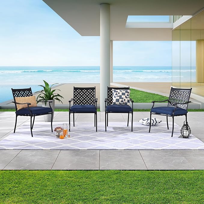 LOKATSE HOME 5-Piece Outdoor Patio Metal Dining Set